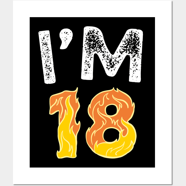 I'M 18 Happy 18 Birthday gifts Wall Art by ARTA-ARTS-DESIGNS